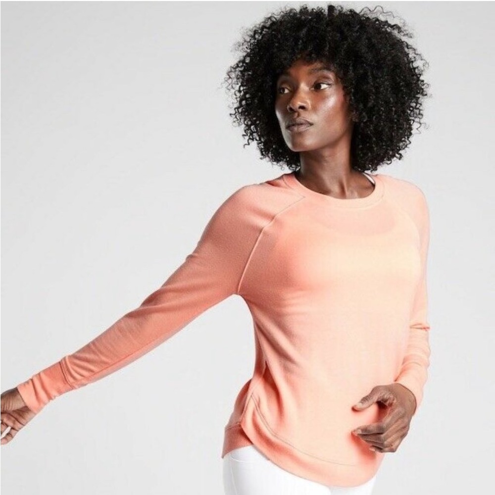 Athleta Mindset Pink Lightweight Long Sleeve Sweatshirt Size XXS